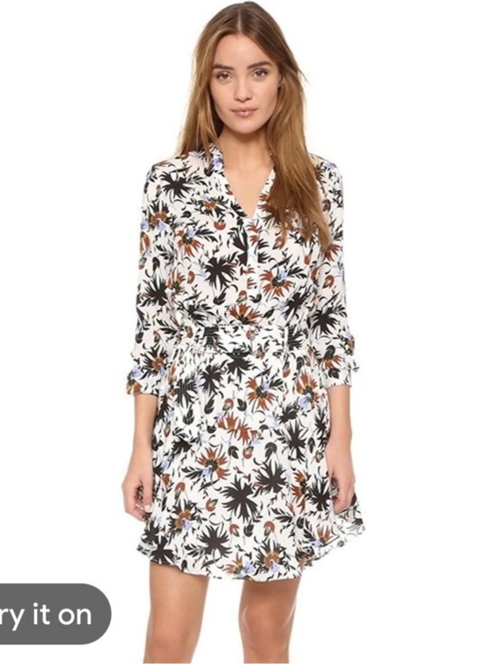 A.L.C. Floral 100% silk Belted mini dress with pockets